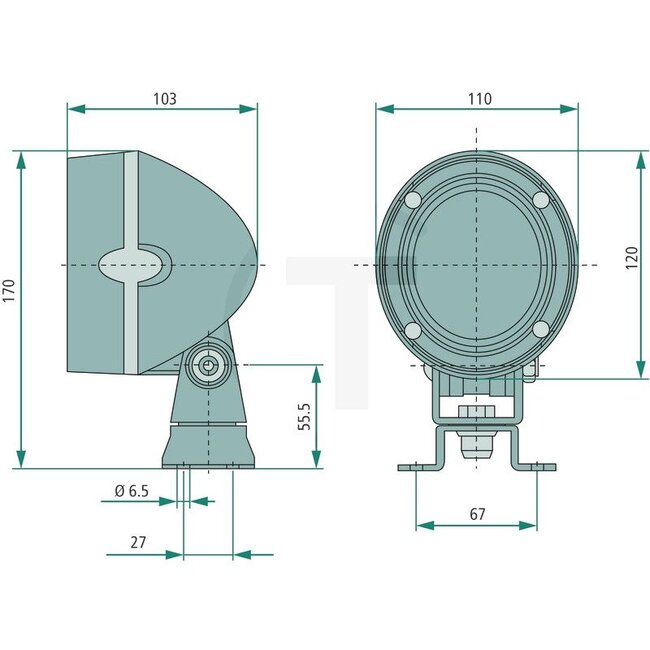 HELLA Werklamp verstraler H3, 12 / 24 V, 55 W, ovaal, staand | G931901113012, G931901113011, G931901113010, 1GM996134061
