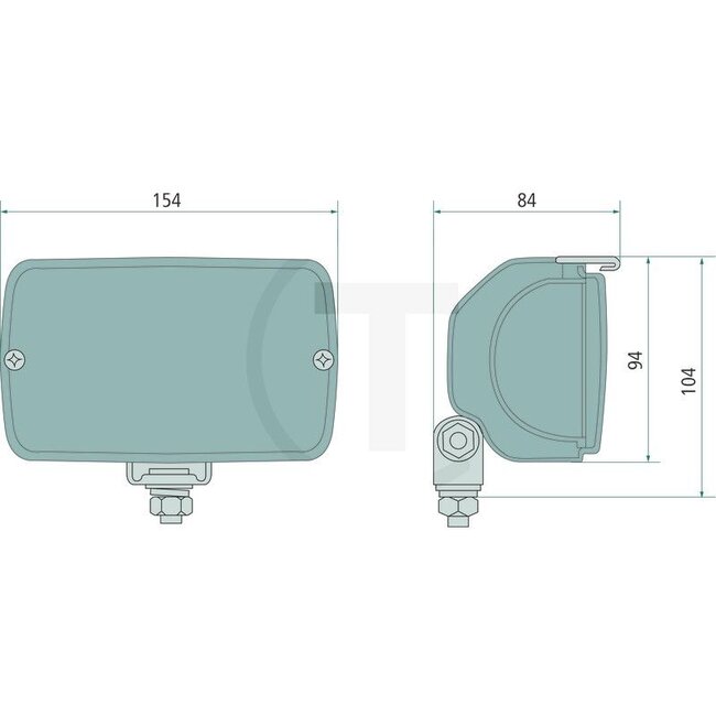 HELLA Arbeitsscheinwerfer - 4551GA 998522011, F380902110010, G380902110020, G380902110010, 1GA998522011, 1GA 998 522-011, 04450666, 9819611, 0009740412, 0525016 | Nennspannung: 12 / 24 V | Form: eckig | Abmessungen B x H x T: 154 x 104 x 84 mm | Lichtfunktion: