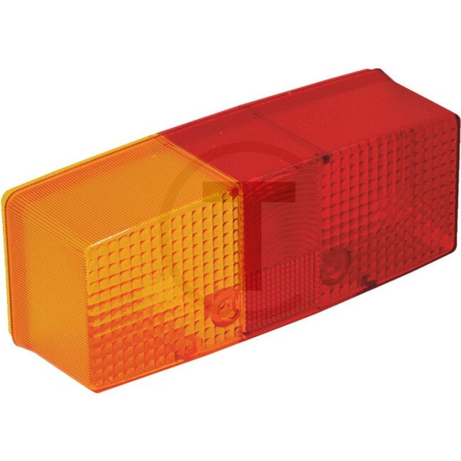 HELLA Lichtscheibe links, p.f. Claas-Traktoren CT7701024944 - 4559EL 118697001, X830180048010, X830180151000, 9EL118697001, 9EL 118 697-001 | Leuchtmittel: P21W, R10W | Farbe: gelb, rot | Breite: 155 mm | Höhe: 60 mm | Abmessungen B x H x T: 155,0 x 60,0 x 50,0