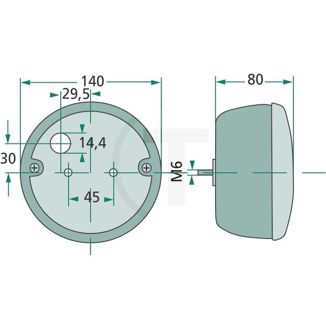 HELLA Rear light left / right Ø 140 x 80 mm, 12 / 24 V, hole spacing 45 mm | G716900020090, G716900020120, 2SD001685211