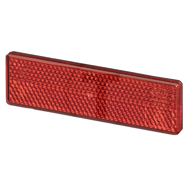 HELLA Rückstrahler rechteckig rot 91,8 x 27,3 mm, Materialstärke 6,3 mm | 8RA342014157