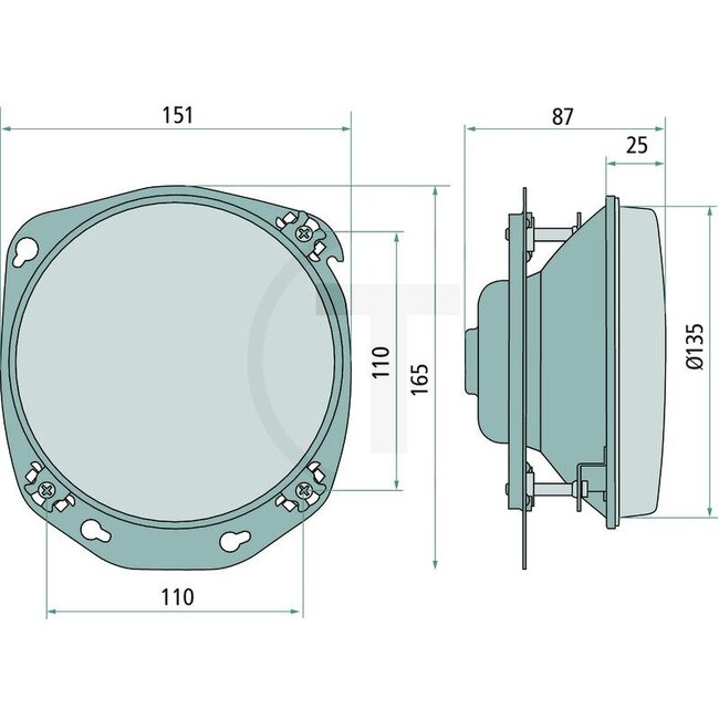 GRANIT Scheinwerfer links / rechts 12 / 24 V, H4, Schraubbefestigung, mit Rahmen | G716900020102, G716900020101, G716900020100