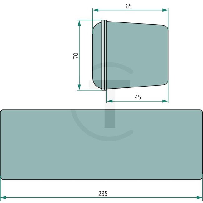 GRANIT Rückleuchte - 70717002, 82009066, 82007634 | Leuchtmittel: 12V10WK / R10W, 12V21WK / P21W | Breite: 235 mm | Form: rechteckig, kurze Seiten abgerundet | Höhe: 70 mm | Abmessungen B x H x T: 235 x 70 x 45 mm | Tiefe: 45 mm | Befestigung: M5 | Einbauort: li