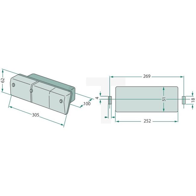 Cobo Rear light, standard - 22702351000, 5124117, 5153713, 4997267, 2.8019.440.0, 400483AA, 400493AA, 1425886M92, 1009448 | Bulb: 12V21WK / P21W, 12V5WK / R5W | Connection: Plug | Width: 169 mm | Form: Rectangular | Height: 62 mm | Cable length: 0.11 m | Hole