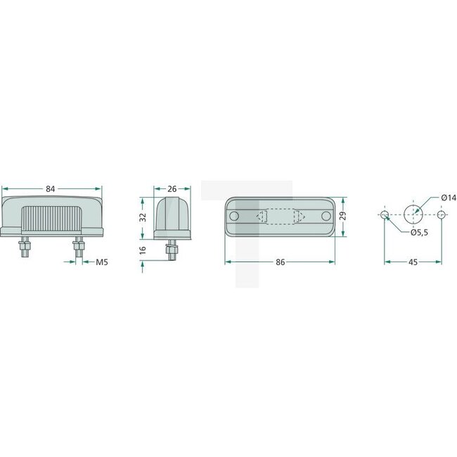 Cobo Kennzeichenleuchte C5W, 12 V, Befestigung M6 - 5166194, 5166207, 44902454, 3812490M91