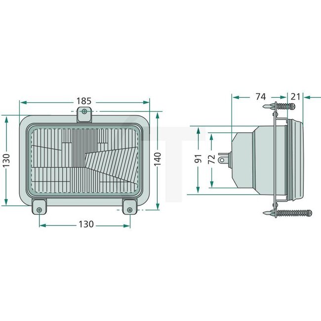 Cobo Koplamp links / rechts 12V60/55W / H4, inbouw, schroefbevestiging - 5165824
