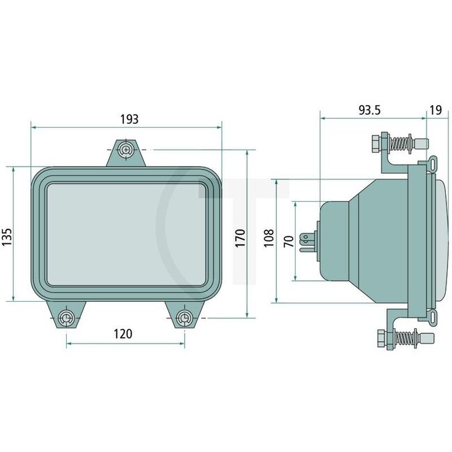 Cobo Koplamp links / rechts 12V45/40WAS / R2, inbouw, schroefbevestiging | 5154453
