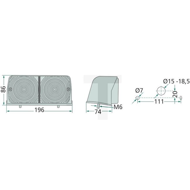 Cobo Blink-Positonsleuchte 196 x 86 x 74 mm rechts gelb, weiß P21W, R5W - 83960357, E4NN13N331CB, 83952159
