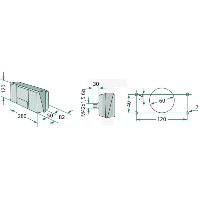 Cobo Rückleuchte rechts 280 x 120 x 82 mm, 12 V, Lochabstand 120 mm | 2.8019.980.0, 2.8019.980.0/01, 2.8019.980.0/20, 2.8019.980.0/10
