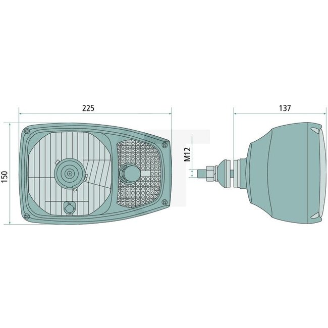 GRANIT Koplamp rechts met knipperlicht 12/24 V, 60/55 W H4, aanbouw - RGV1.49010.10