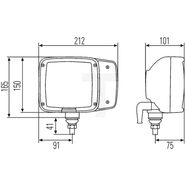 HELLA Koplamp rechts met knipperlicht 12 V, H3/H7, glas 120 x 120 mm | AZ54037, 224580, 1SA996120061