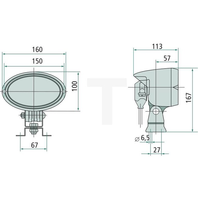 HELLA Arbeitsscheinwerfer Fernscheinwerfer H9 65 W, 12 V, 160 x 100 x 113 mm, stehend | RE179973, RE255988, 1GA996161391