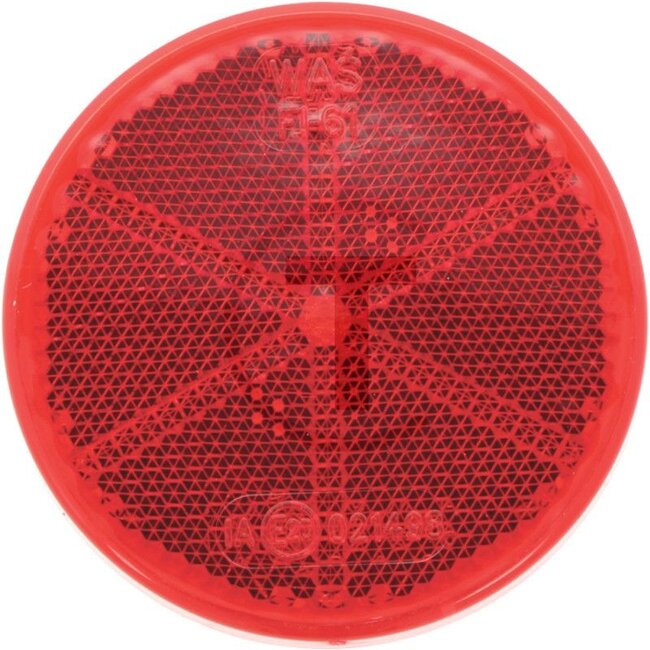 GRANIT Rückstrahler selbstklebend - 70712093, AL171450, 842, 50055406, 50029896, 9886745, 04991783, 28306430, 0009940114, 0009940113, 0526366 | Farbe: rot | Form: rund | Gesamt-Ø: 61 mm | Material: Kunststoff | Prüfzeichen: ECE | Montageart: geklebt
