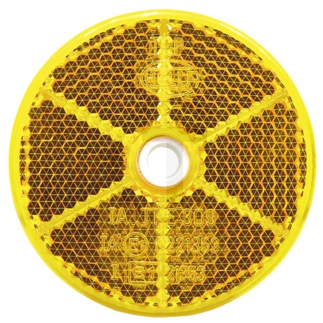 HELLA Rückstrahler rund orange Ø 60 mm, Bohrung Ø 6,0 mm, geschraubt | AL26674, 8RA002014251