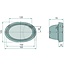 HELLA Arbeitsscheinwerfer - 4551GA 996161101, 3786668M93, 3786668M91, 4272829M91, 4275161M91, 4275162M91, 1GA996161101, 1GA 996 161-101, 3786664M91, 87374601 | Nennspannung: 12 V | Form: oval | Abmessungen B x H x T: 165 x 105 x 74 mm | Lichtfunktion: Fernfeld-