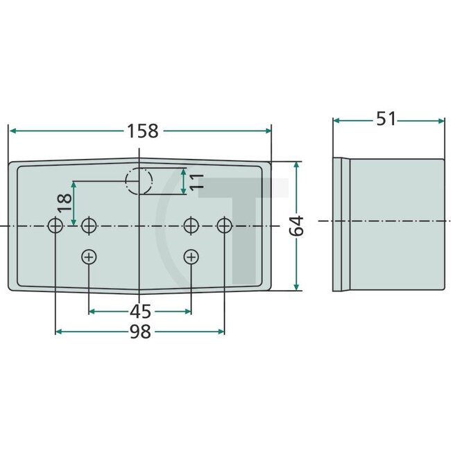 HELLA Knipper-breedtelicht rechts 158 x 64 x 51 mm, 12V21WK / P21W | 2BE003184061