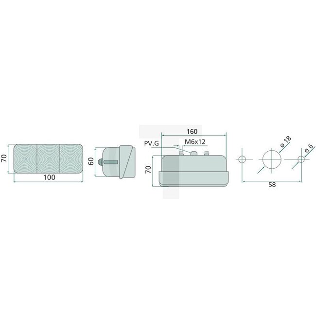Cobo Indicator/position light - 22703169000, 2.8019.720.0/10, 2.8019.720.0, 1011390 | Bulb: 12V21WK / P21W, 12V5WK / R5W | Colour: Yellow, white | Width: 100 mm | Form: Rectangular | Height: 70 mm | Dimensions W x H x D: 100 x 70 x 70 mm | Depth: 70 mm | Insta