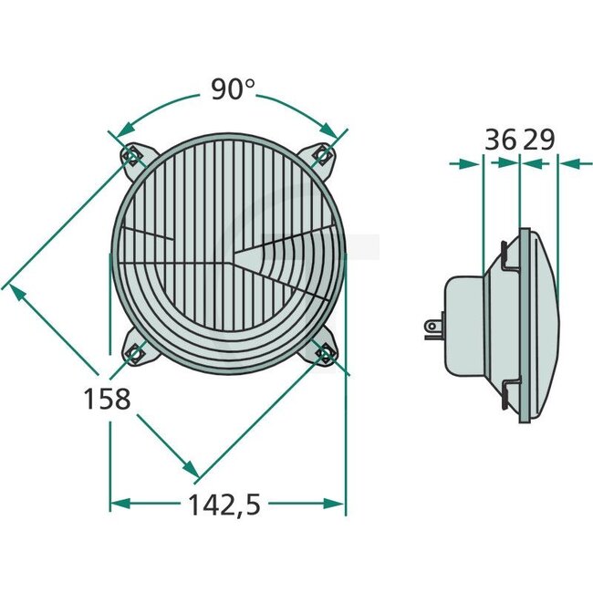 Cobo Headlight left / right 12 / 24 V, H4, dipped beam, main beam, built-in | 2.8029.310.0/10