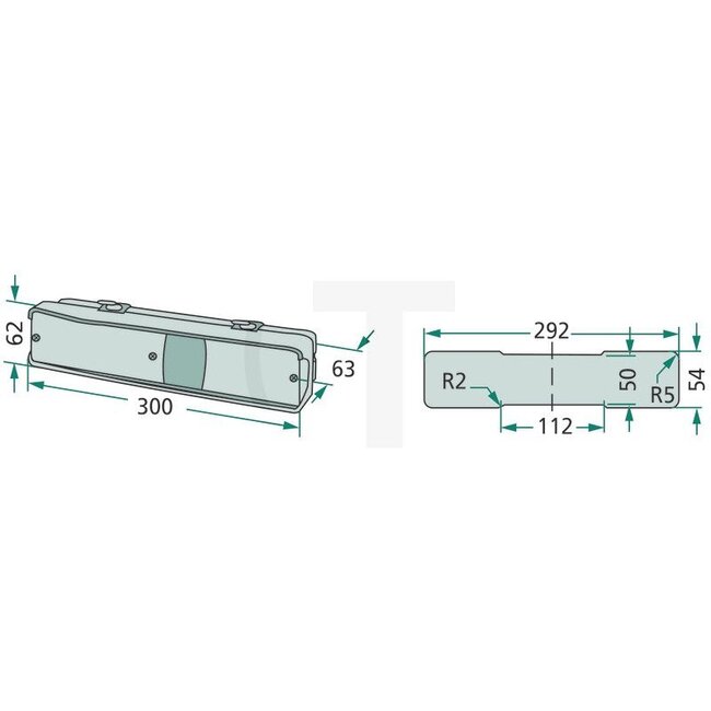 Cobo Achterlicht links / rechts 300 x 63 x 63 mm, 12 V | 3536200M91, 3713911M92, 3713911M91, F33899641