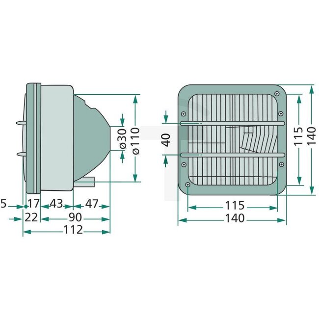 Cobo Koplamp links / rechts 12 V, R2 45/40 W, clipbevestiging, ECE - 3301298M91, 1423852M91, 2.8029.710.0, 2.8029.720.0