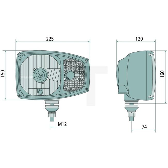 GRANIT Koplamp links 12 / 24 V, H4, PY21W, dimlicht, knipperlicht, aanbouw - RGV1B.52400.10