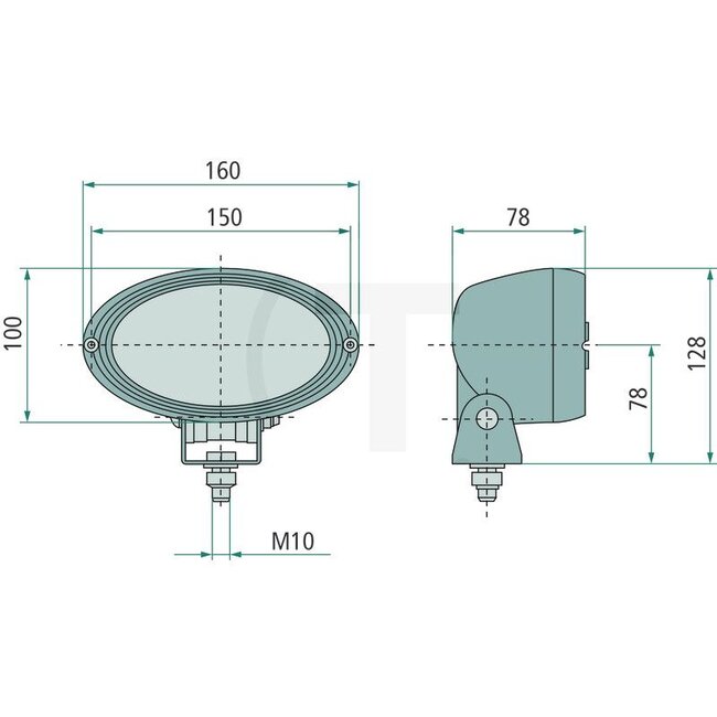 HELLA Arbeitsscheinwerfer Breitstrahler H3, 55 W, 12 V, 160 x 100 x 78 mm | 3786666M91, 4276893M91, 1GA996161291