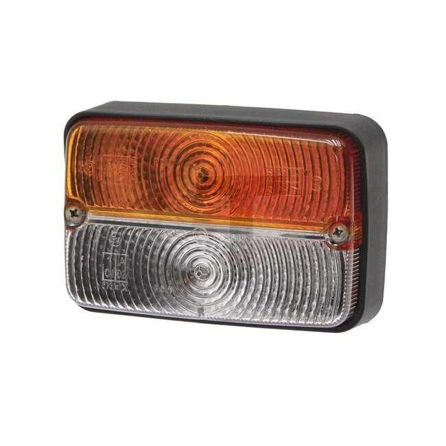 Cobo Blink-Positionsleuchte - 22703151000, 1678580M91, 1673840M91, 1673841M91, 1011339 | Leuchtmittel: 12V21WK / P21W, 12V5WK / R5W | Farbe: gelb, weiß | Breite: 120 mm | Form: rechteckig | Höhe: 80 mm | Abmessungen B x H x T: 120 x 80 x 56 mm | Tiefe: 56 mm |