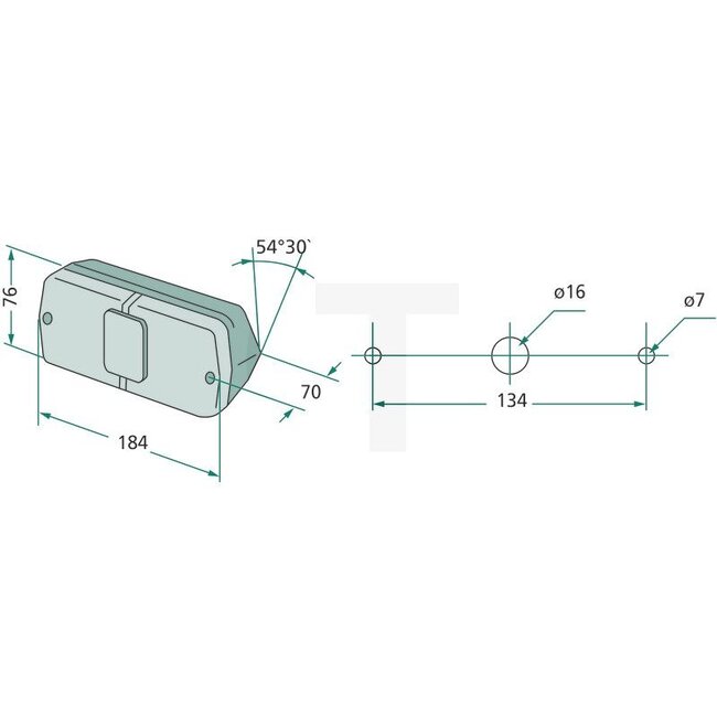 Cobo Rear light right 184 x 78 x 70 mm, 12 V | 1680335M91, 3405154M91, 1808842M92, 1678869M1
