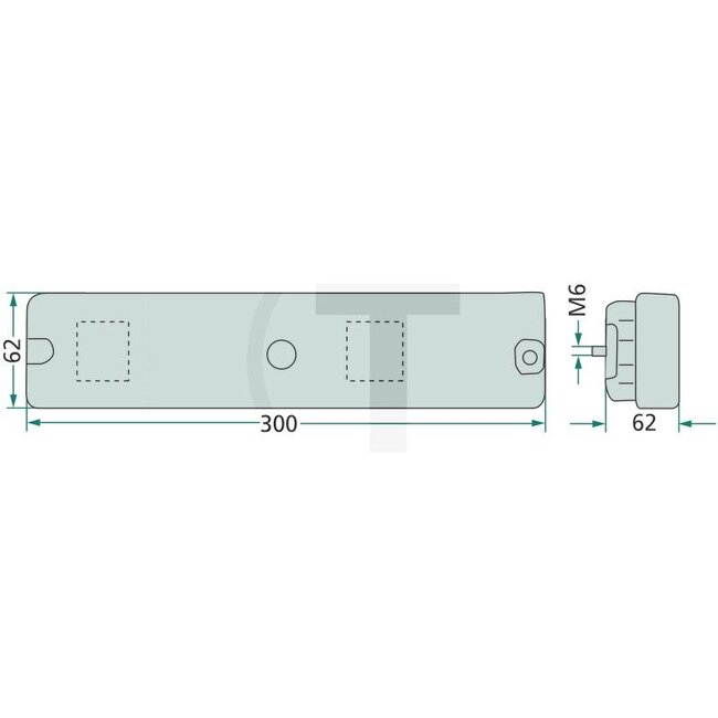 HELLA Achterlicht links / rechts 300 x 62 x 62 mm, 12 V | 3389964M91, 2VA997113001