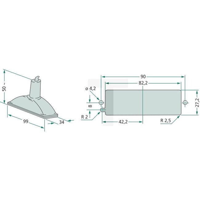 Cobo Kennzeichenleuchte R10W, 12 V, 99 x 34 x 44 mm, Einbau | 1684833M91