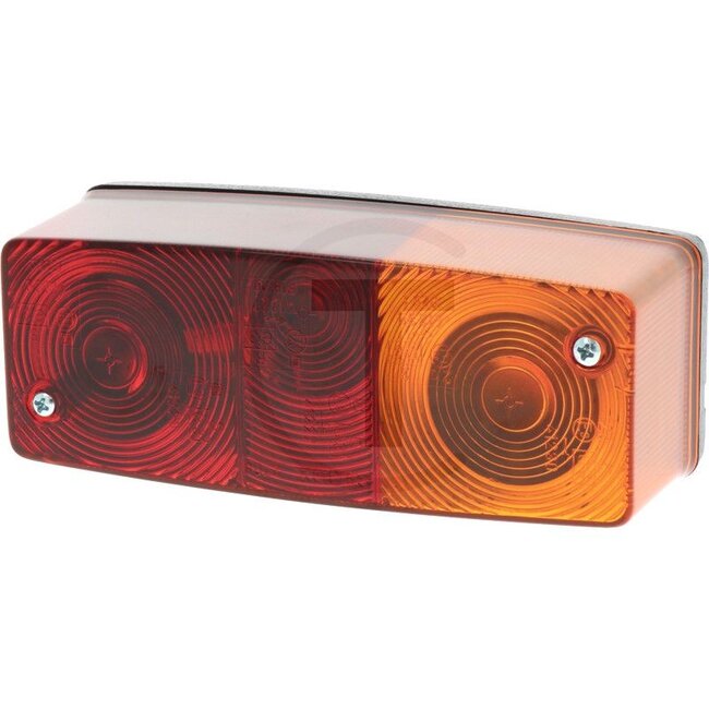 GRANIT Rückleuchte - 70718012, 6005702625 | Leuchtmittel: 12V21WK / P21W, 12V5WK / R5W | Anschluss: Flachstecker | Breite: 158 mm | Form: rechteckig | Höhe: 51 mm | Lochabstand: 45 mm | Abmessungen B x H x T: 158 x 51 x 64 mm | Tiefe: 64 mm | Einbauort: rechts |