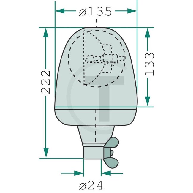 HELLA Rundumleuchte H1 KL Rotaflex 12 V, 55 W, Ø 135 mm, 222 mm, Steckstift | 4414773, 2RL006846001