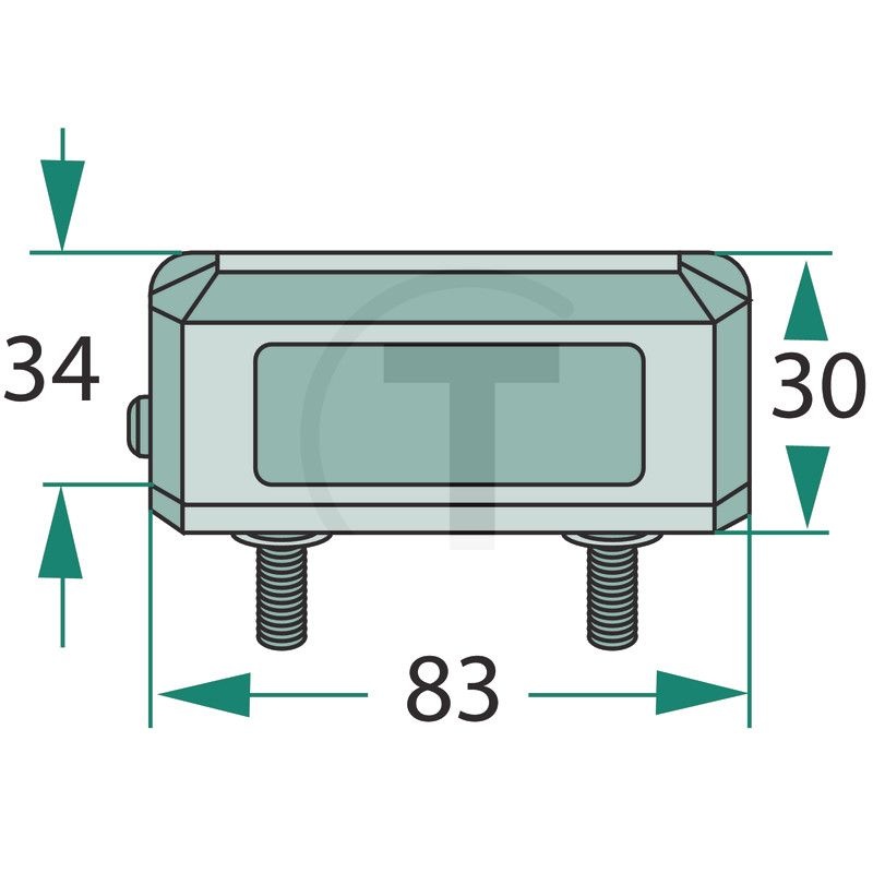 Kentekenverlichting 26 x 82 mm, boutafstand 45 mm, 2 x M6 | 191S760033, foto 4 van 4