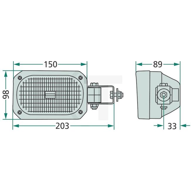 GRANIT Arbeitsscheinwerfer - 70722005, 31636910, 31636900 | Nennspannung: 12 V | Form: eckig | Abmessungen B x H x T: 150 x 98 x 89 mm | Lichtfunktion: Nahfeld-Ausleuchtung | Leuchtmittel: H3 | Material: Gehäuse: Kunststoff; Lichtscheibe: Glas | Einbauort: links