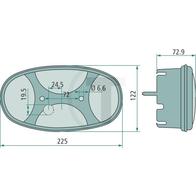 HELLA Achterlicht "CARGOLUNA" - 4552VP 343640031, 2VP343640031, 2VP 343 640-031 | Afmetingen B x H x D: 225 x 122 x 72,9 mm | Lichtfunctie: Knipperlicht, achterlicht, remlicht, achteruitrijlicht, reflector | Lamp: P21W, R10W | Inclusief lamp: nee | Montagewijze