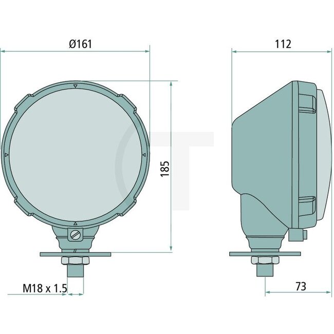 Main headlight Left - 70723009, 976716, 976713, 86350933, RE.03210.20, 70723009 | Bulb: 12V45/40WAS / R2, or 12V45/40W halogen / R2, 12V4WK / T4W, 24V55WAS / R2, 24V4WK / T4W | Installation location: Left | Protection class: IP55 | Nominal voltage: 12 / 2