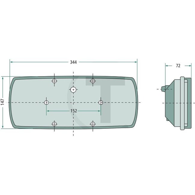 HELLA Achterlicht, remlicht, knipperlicht 344 x 147 x 72 mm, 12 V, links | 07510710, 7510710, 2SD003167011