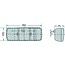 HELLA Rear light - 4552SD 001699511, 2SD001699511 | Dimensions W x H x D: 282 x 105 x 76 mm | Light function: Indicator light, rear light, brake light | Bulb: P21W, R10W | Bulbs included: No | Mounting type: Mounting, screwed | Fixing: Horizontal | Hole spacing