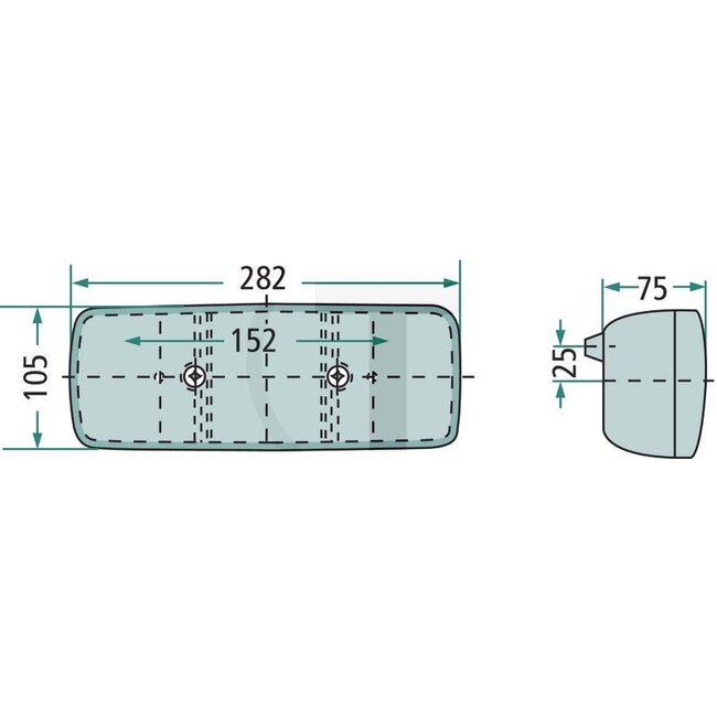 HELLA Achterlicht, remlicht, knipperlicht 282 x 105 x 76 mm, 12/24 V, rechts | 2SD001699061