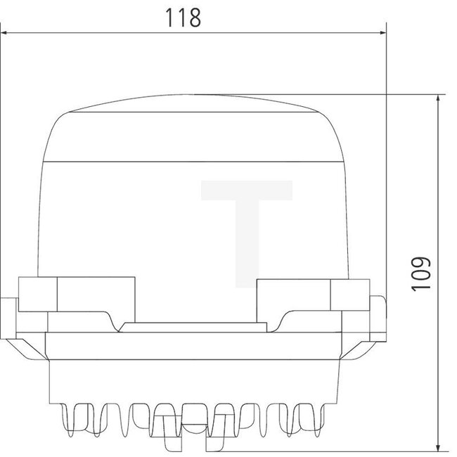 GRANIT LED headlight main beam 118 x 118 x 109 mm, upright M6