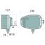 ABL Koplamp rechts 12 / 24 V, met knipperlicht, 240 x 164 x 127 mm