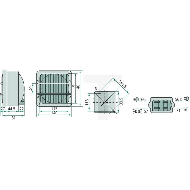 Cobo Scheinwerfer links / rechts 12 V, S2, Einbau, mit stadslicht | 1013618