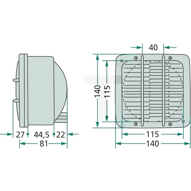 Cobo Headlight left / right 12 V, S2, built-in, symmetrical | 1014066