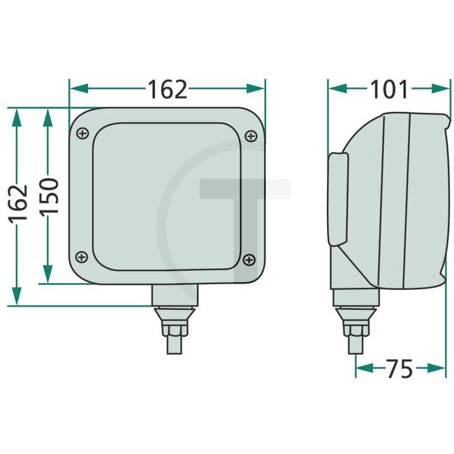 HELLA Koplamp links / rechts 12 V, H3 / H7, aanbouw, glas 120 x 120 mm | 1SA996120801