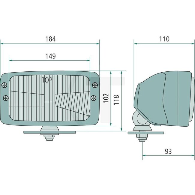 GRANIT Scheinwerfer links / rechts 12 / 24 V, H4, Anbau, Metall Rückstrahler - RE.25677.20