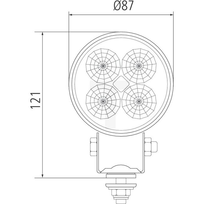 GRANIT Arbeitsscheinwerfer LED - 70799184, WRK-LED-80, CRC5A.49401.04 | Nennspannung: 12 / 24 V | Form: rund | Abmessungen B x H x T: Ø 87 x 72 mm | Lichtfunktion: Fernfeld-Ausleuchtung | Lichtstrom effektiv: ≈ 800 lm | Anschluss: offene Kabelenden, verzinnt (we
