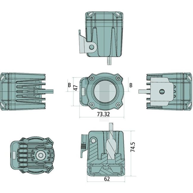 GRANIT Arbeitsscheinwerfer LED - 7070010446 | Nennspannung: 12 / 24 V | Spannungsbereich: 10 - 30 V | Leuchtmittel: LED | Leuchtmittel enthalten: ja | Lichtfunktion: Nahfeld-Ausleuchtung | Abmessungen B x H x T: Ø 62 x 75 mm | Montageart: Edelstahl-Halter | Ansc