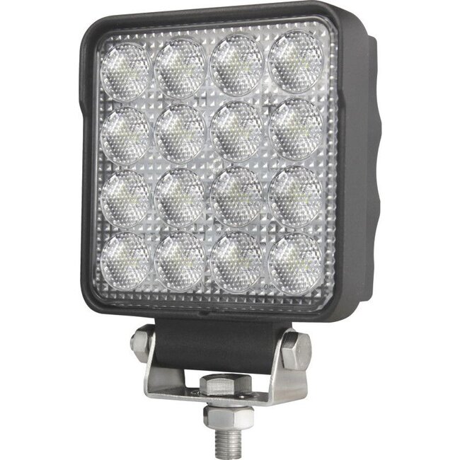 GRANIT Arbeitsscheinwerfer LED - 7070010021, 1GA357106-045-STK | Nennspannung: 12 / 24 V | Form: eckig | Abmessungen B x H x T: 108 x 48 mm | Lichtfunktion: Nahfeld-Ausleuchtung | Lichtstrom effektiv: ≈ 2500 lm | Anschluss: offene Kabelenden (rot + / schwarz -)