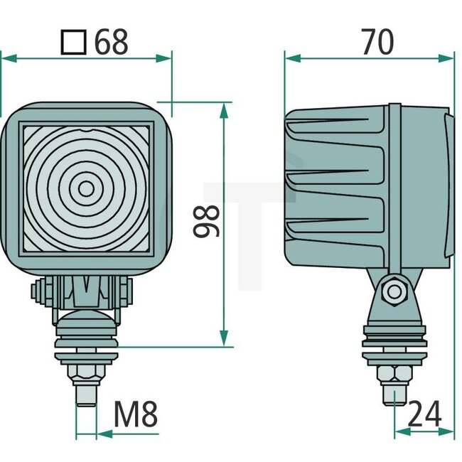 GRANIT Arbeitsscheinwerfer LED Breitstrahler, 12 W, 12 / 24 V, 68 x 68 x 71 mm | CRK1A.50700.10