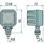 GRANIT Werklamp LED - 7070010032, CRK1A.50700.10 | Netspanning: 12 / 24 V | Spanningsbereik: 10 - 30 Volt | Lamp: LED | Inclusief lamp: ja | Lichtfunctie: Breedstraler | Afmetingen B x H x D: 68 x 68 x 71 mm | Montagewijze: staand / hangend / zijkant; M8 | Aansl